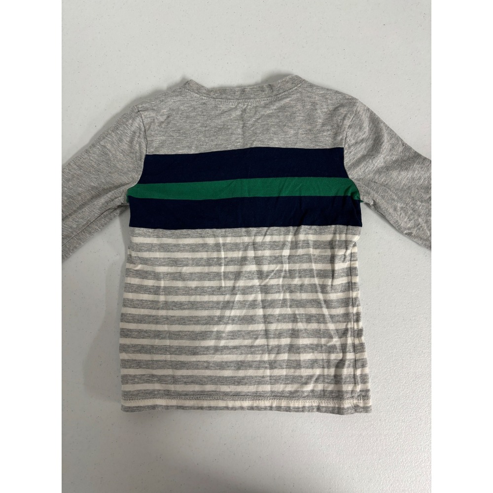 Carter's Cat & Jack Boys 4T Long Sleeve Shirts Bundle Striped Henley Polo 3pc - Picture 3 of 10